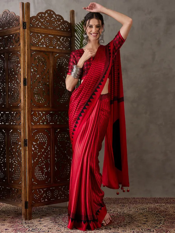 Red_Ajrakh_Printed_Silk_Saree_For_Women