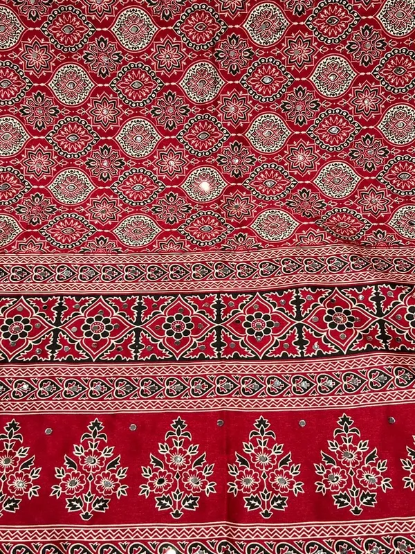 Amazing_Redis_Maroon_Ajrakh_Real_Mirror_Pashmina_Modal_Silk_Saree_