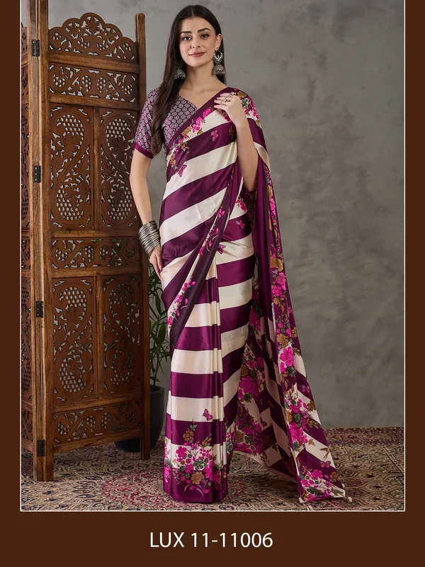 Amiable_Purple__Floral_Ajrakh_Printed_Semi_Modal_Silk_Saree_With_Serendipity_Blouse_Piece