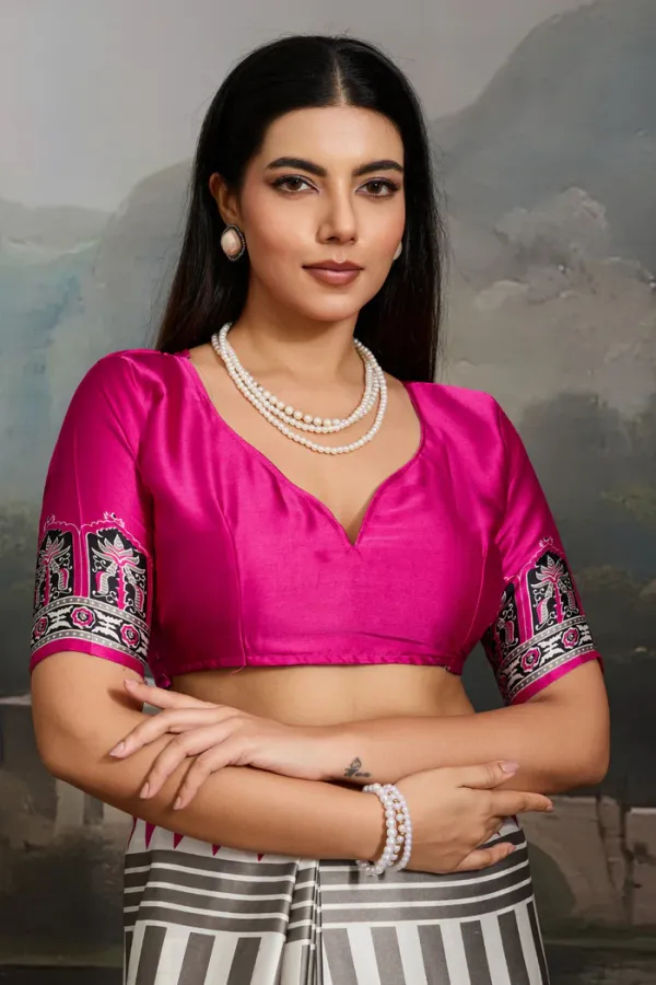 White_And_Pink_Aster_Ajrakh_Printed_Satin_Crepe_Silk_Saree_For_Women