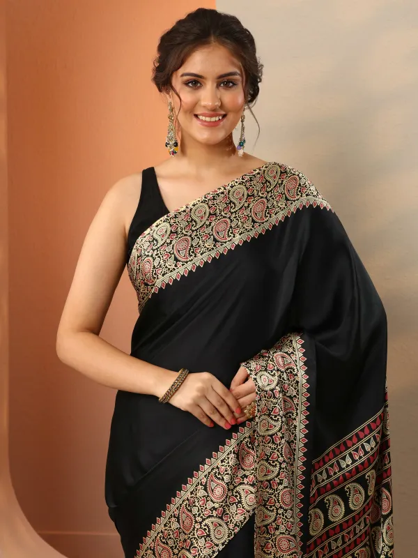 Black_Solid_Satin_Saree_With_Unstitched_Blouse_Piece_(5)