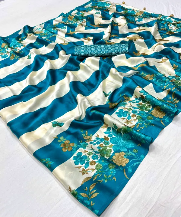 Fantabulous_Rama_Floral_Saree_Ajrakh_Printed_Semi_Modal_Silk_Saree_With_Allure_Blouse_Piece