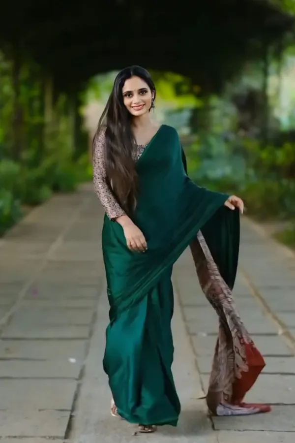 Forest_Dark_Green_Modal_Silk_Saree