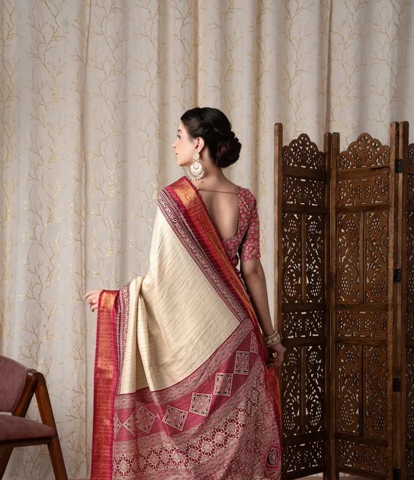 Jalpari_Maroon_And_Cream_Pashmina_Modal_Silk_Ajrakh_Printed_Saree