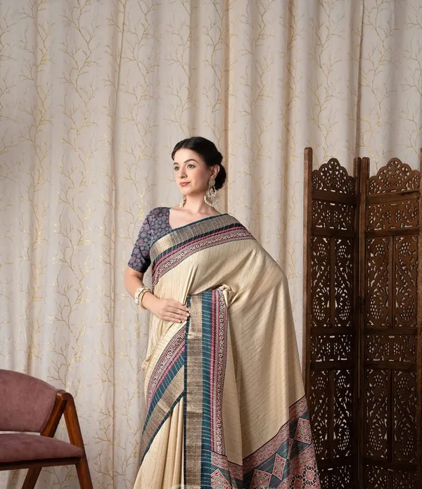 Jalpari_Morpich_And_Cream_Pashmina_Modal_Silk_Ajrakh_Printed_Saree