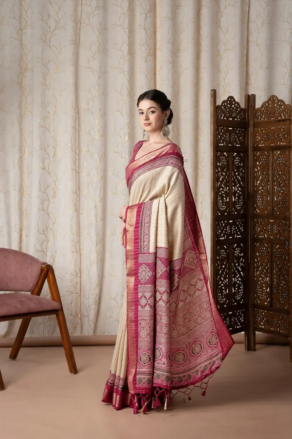 Jalpari_Rani_And_Cream_Pashmina_Modal_Silk_Ajrakh_Printed_Saree