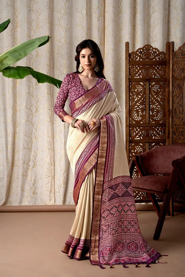 Jalpari_Wine_And_Cream_Pashmina_Modal_Silk_Ajrakh_Printed_Saree