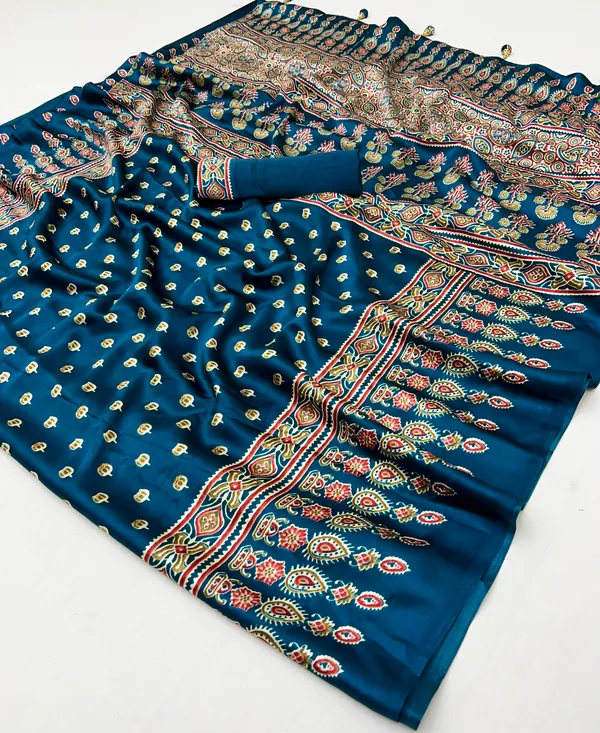 James_Blue_James_Ajrakh_Printed_Satin_Gaji_Silk_Saree_For_Women
