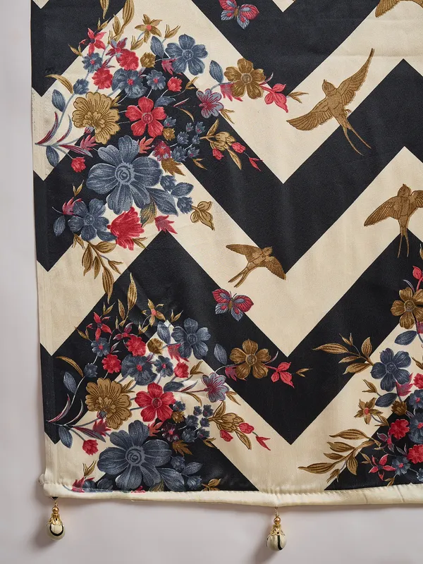 Lovely_Black_Floral__Ajrakh_Printed_Semi_Modal_Silk_Saree_With_Ephemeral_Blouse_Piece
