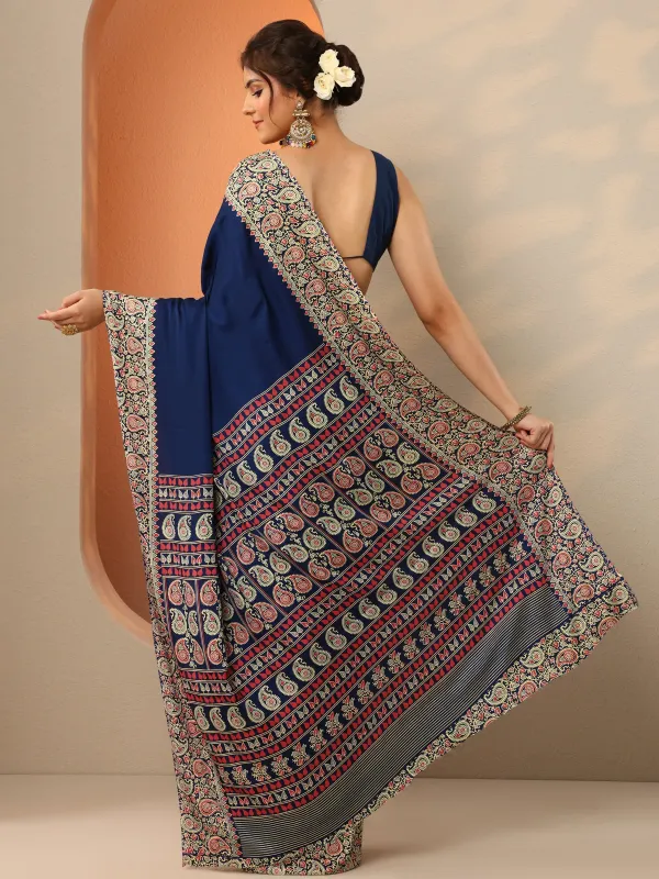 Navy_Blue_Solid_Satin_Saree_With_Unstitched_Blouse_Piece_(6)
