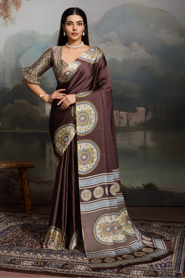 Pecan_Brown_Ajrakh_Modal_Ajrakh_Printed_Silk_Saree