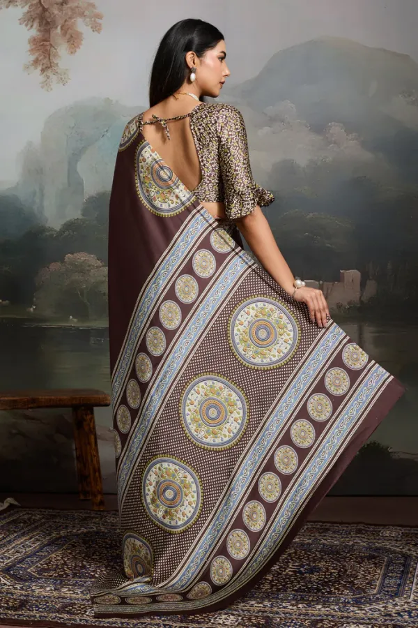 Pecan_Brown_Ajrakh_Modal_Ajrakh_Printed_Silk_Saree