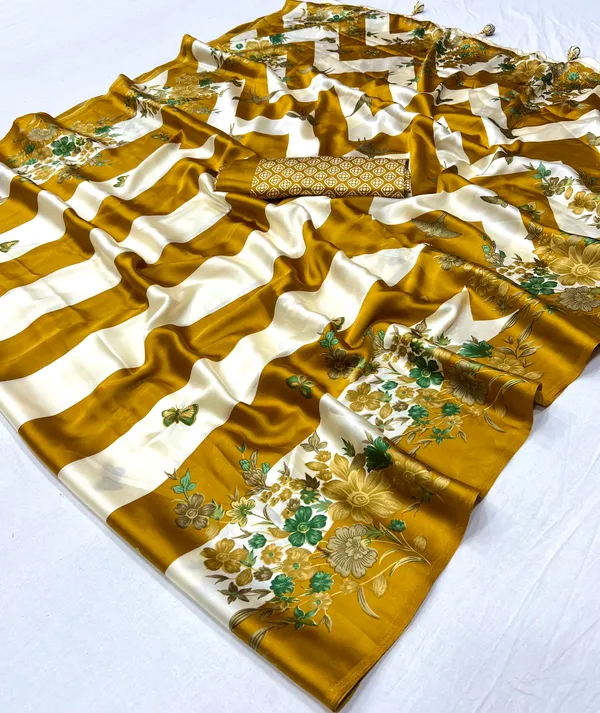 Super_extravagant_Mustard_Ajrakh_Printed_Semi_Modal_Silk_Saree_With_Lagniappe_Blouse_Piece