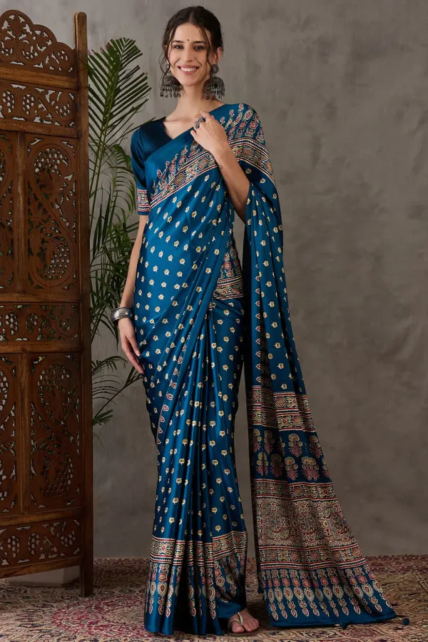 James_Blue_James_Ajrakh_Printed_Satin_Gaji_Silk_Saree_For_Women