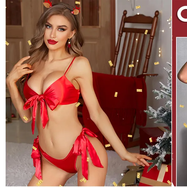 Maroon_Satin_Premium_Bikini_Set_For_Women