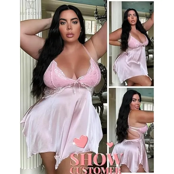Pink_Satin,Lycra_Premium_Lingerie_For_Women