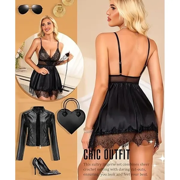 Black_Satin_Premium_Nightdress_For_Women