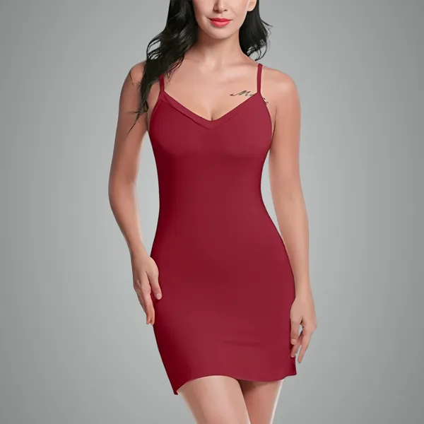 Maroon_Lycra_Premium_Babydoll_Sleepwear_For_Women