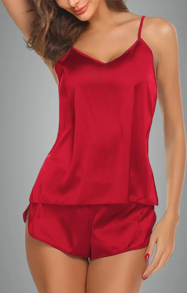 Maroon_Satin,Lycra_Premium_Lingerie_For_Women