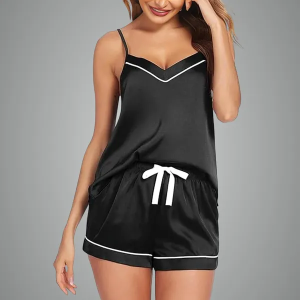 Black_Satin,Lycra_Premium_Nightgown_Dress_For_Women