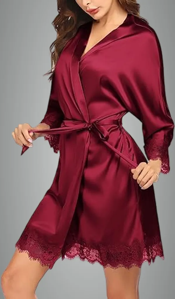 Maroon_Satin_Premium_Robe_For_Women