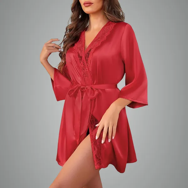Red_Satin,Lace_Premium_Robe_For_Women