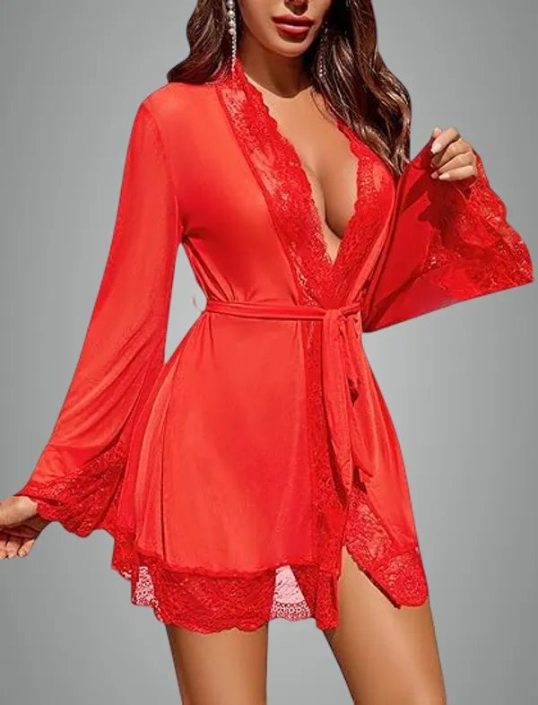 Red_Net_Premium_Nightdress_For_Women