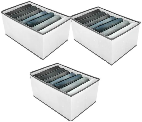 White_Non_Woven_Cotton_Premium__Storage_Box_For_Home__(Pack_Of_3)