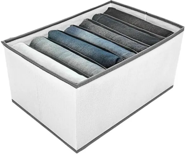 Light_Grey_Non_Woven_Premium_7_Compartment_Storage_Box_Garment_Cover_For_Home
