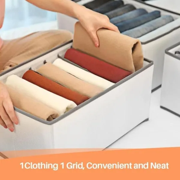 Light_Grey_Non_Woven_Premium_7_Compartment_Storage_Box_Garment_Cover_For_Home__(Pack_Of_2)