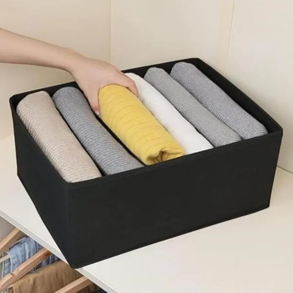 Black_Non_Woven_Premium_7_Compartment_Storage_Box_Garment_Cover_For_Home