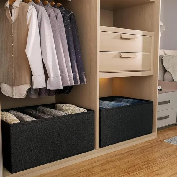 Black_Non_Woven_Premium_7_Compartment_Storage_Box_Garment_Cover_For_Home__(Pack_Of_2)