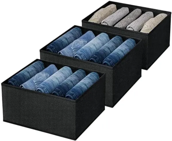 Black_Non_Woven_Premium_7_Compartment_Storage_Box_Garment_Cover_For_Home__(Pack_Of_3)