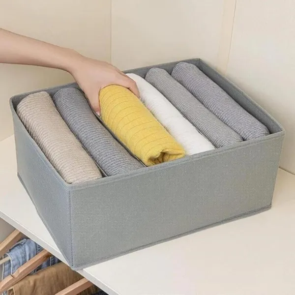 Grey_Non_Woven_Premium_7_Compartment_Storage_Box_Garment_Cover_For_Home