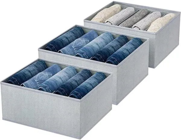 Grey_Non_Woven_Premium_7_Compartment_Storage_Box_Garment_Cover_For_Home__(Pack_Of_3)
