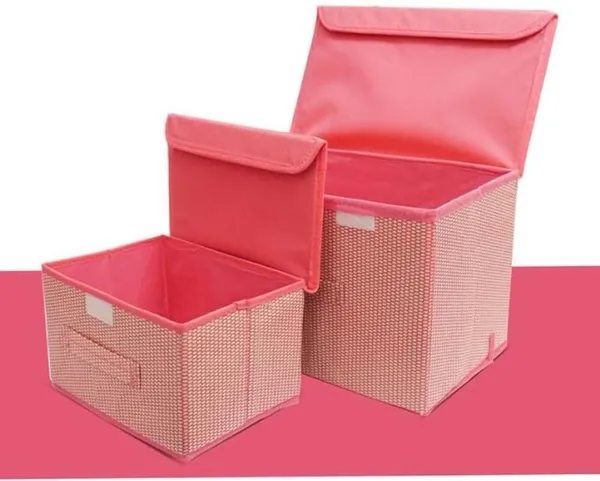 Pink_Non_Woven_Cotton_Premium__Storage_Box_For_Home__(Pack_Of_2)