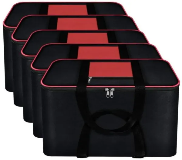 Black_&_Red_Non_Woven_Premium_Blanket_Storage_Bag_Garment_Cover_For_Home_(Pack_Of_5)