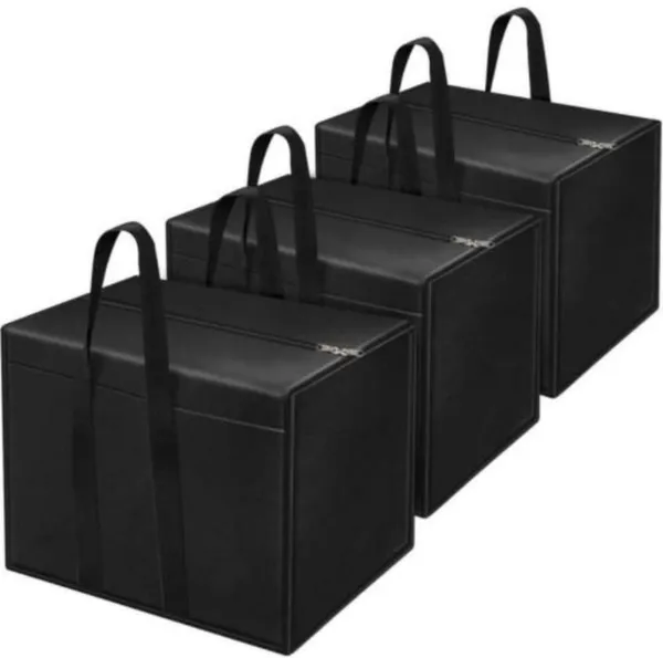 Black_Non_Woven_Premium_Blanket_Storage_Bag_Garment_Cover_For_Home__(Pack_Of_3)