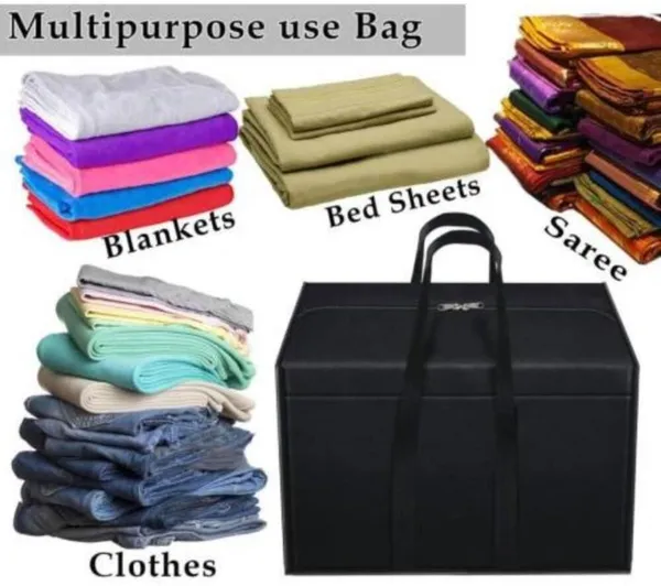 Black_Non_Woven_Premium_Blanket_Storage_Bag_Garment_Cover_For_Home__(Pack_Of_4)