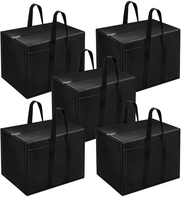 Black_Non_Woven_Premium_Blanket_Storage_Bag_Garment_Cover_For_Home__(Pack_Of_5)