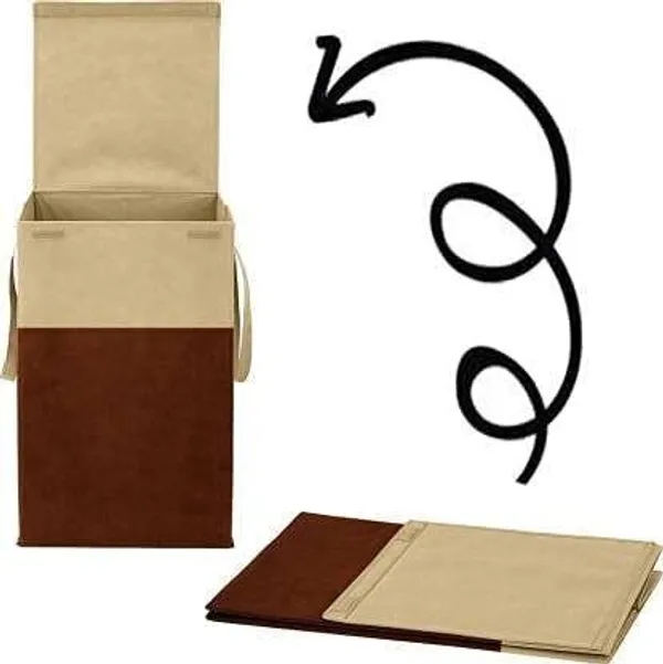 Beige_&_Brown_Non_Woven_Premium_Laundry_Basket_Laundry_Basket_For_Home__(Pack_Of_2)