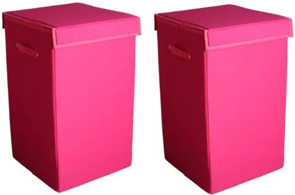 Pink_Non_Woven_Premium_Laundry_Basket_Laundry_Basket_For_Home__(Pack_Of_2)