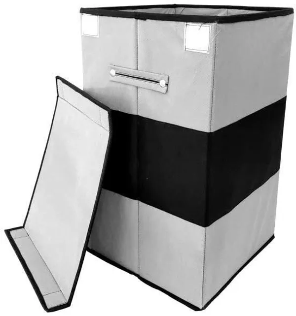 Grey_&_Black_Non_Woven_Premium_Laundry_Basket_Laundry_Basket_For_Home