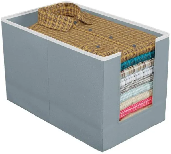Grey_Non_Woven_Premium_Shirt_Stacker_Organizer_Garment_Cover_For_Home