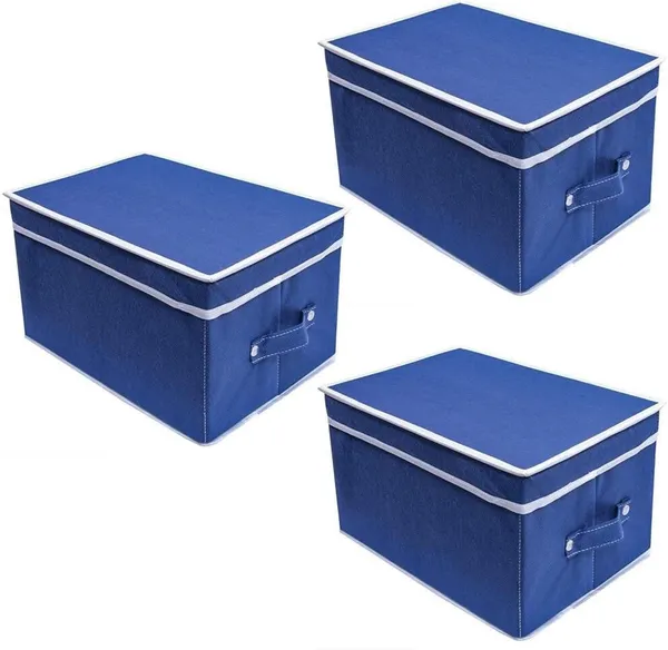 Blue_Non_Woven_Premium_Storage_Box_with_Lid_Garment_Cover_For_Home__(Pack_Of_3)