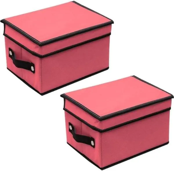 Pink_Non_Woven_Cotton_Premium__Storage_Box_For_Home__(Pack_Of_2)
