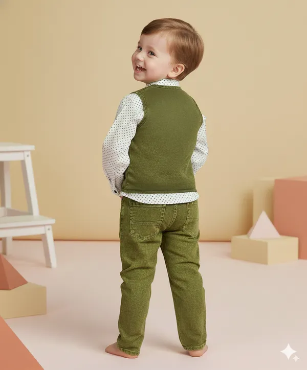 Green_Cotton_Blend_Solid_Shirt_For_Baby_Boys