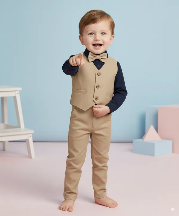 Gold_Cotton_Blend_Solid_Shirt_For_Baby_Boys