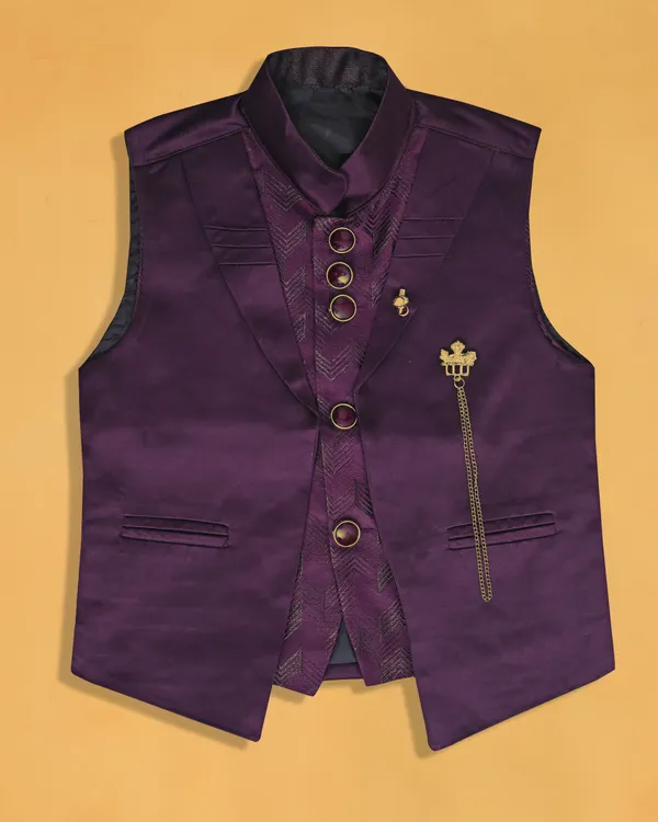 Maroon_Cotton_Blend_Printed_Shirt_&_Waistcoat_And_Pant_Set_For_Baby_Boys