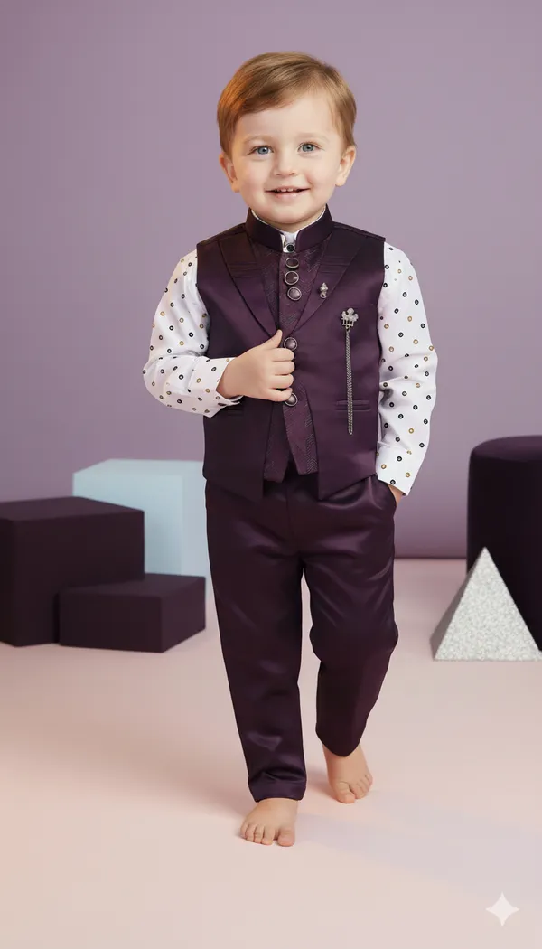 Maroon_Cotton_Blend_Printed_Shirt_&_Waistcoat_And_Pant_Set_For_Baby_Boys